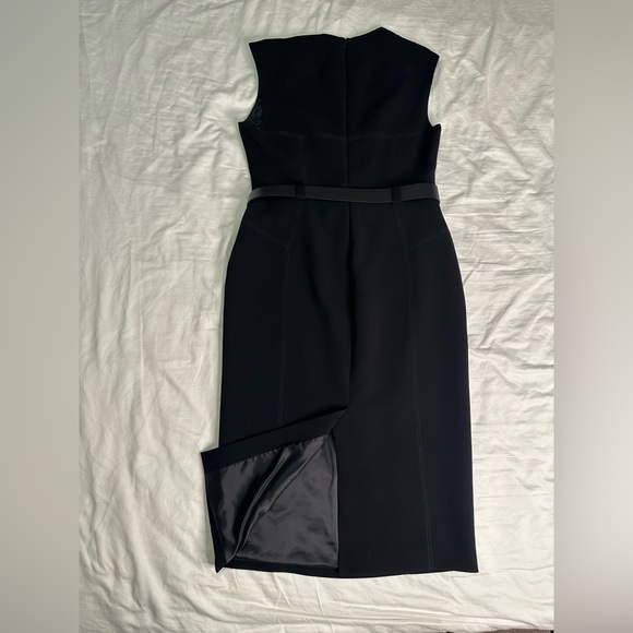 NEW Karen Millen Black Sweetheart Neckline Midi length Dress New with Tags Sz 12 - Picture 2 of 15